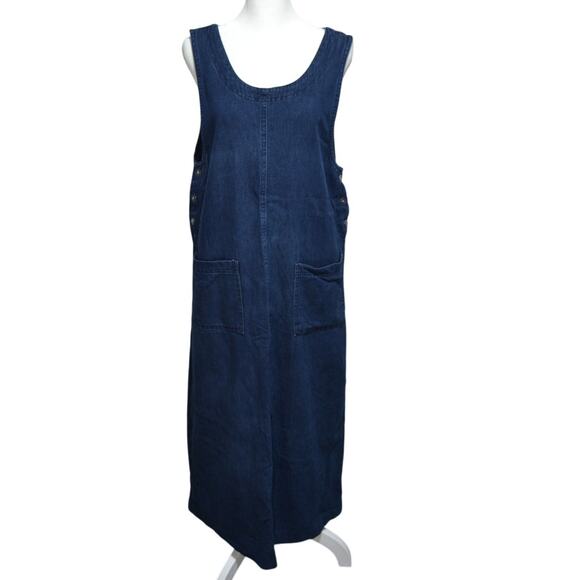 Studio Ease Vintage Denim Jumper Maxi Dress Size 8 - Picture 1 of 7